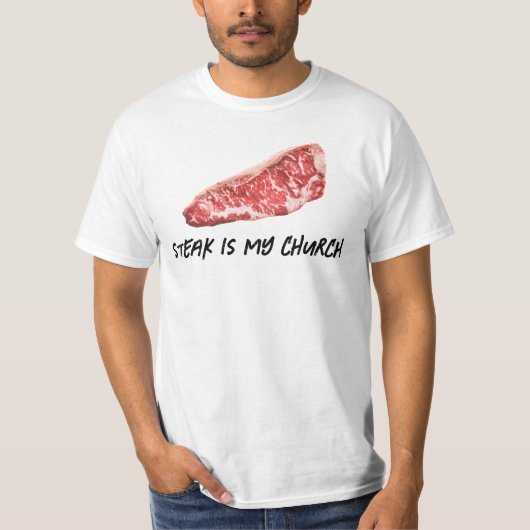 Steak is mijn kerk t-shirt (Voorkant)