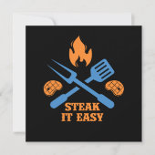 Steak it Easy BBQ Barbecue Grill Grilling Chef Gif Kaart (Voorkant)