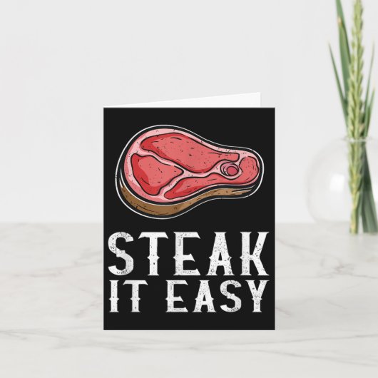 Steak It Easy Funny BBQ Barbecue Meat Smoker Pitma Kaart (Voorkant)