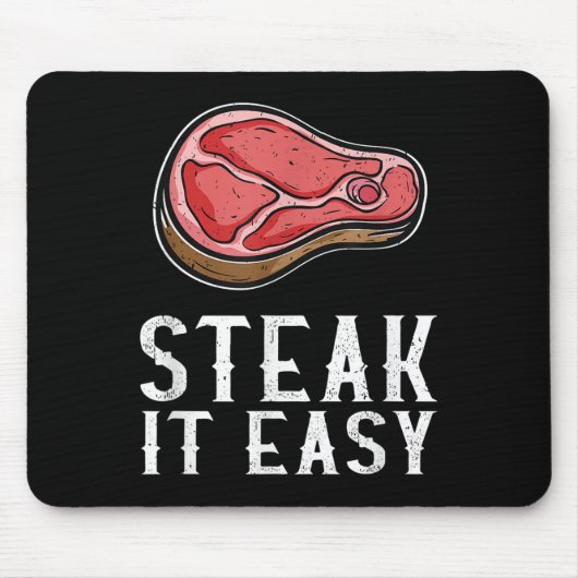 Steak It Easy Funny BBQ Barbecue Meat Smoker Pitma Muismat (Voorkant)