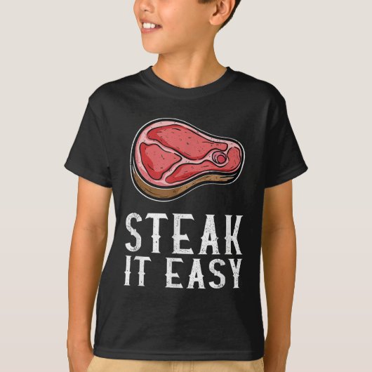 Steak It Easy Funny BBQ Barbecue Meat Smoker Pitma T-shirt (Voorkant)