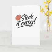 Steak it Easy Grill BBQ Funny Griller Gifts Kaart (Gele Bloem)