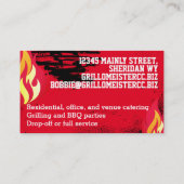 steak kebab-vlammengrilling BBQ chef catering Contactkaartje (Achterkant)