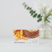 Steak met uien en frieten visitekaartje (Staand voorkant)