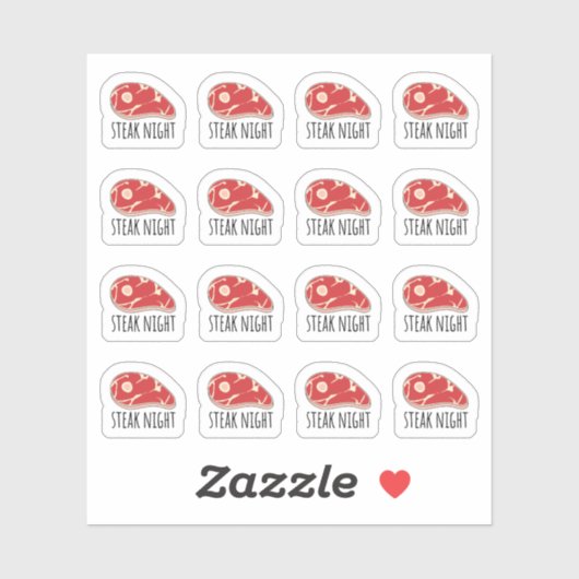 Steak Night Maaltijd Avondmaal Koken Menu Bujo Pla Sticker (Vel)