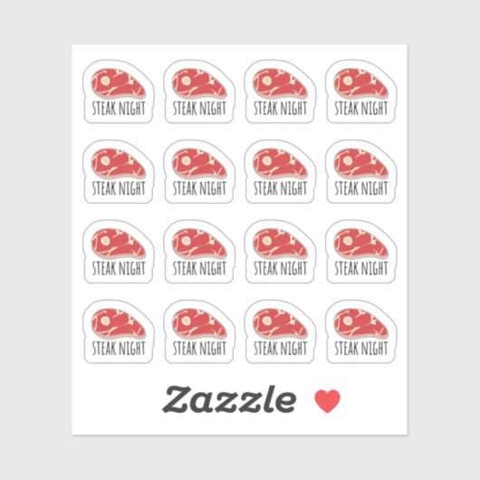 Steak Night Maaltijd Diner Koken Menu Bujo Planner Sticker (Vel)