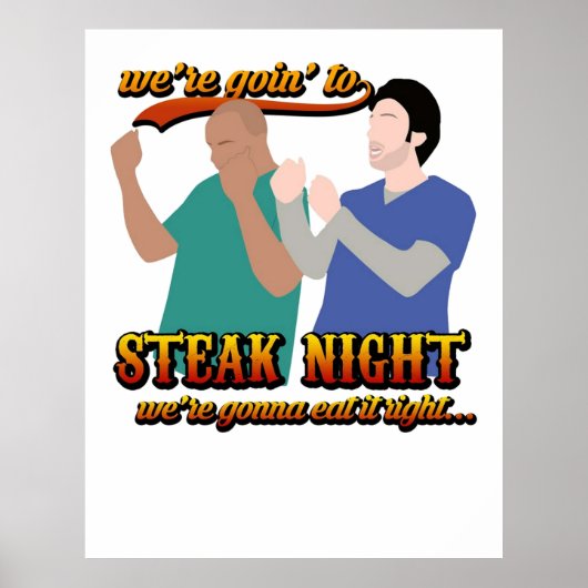Steak Night Scrubs Tv reeks Jd Turk Tv Shows Grap Poster (Voorkant)