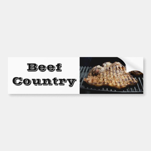 Steak on Grill - Rundvleesland Bumpersticker (Voorkant)