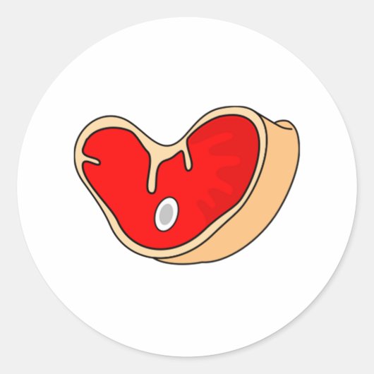 Steak Ronde Sticker (Voorkant)