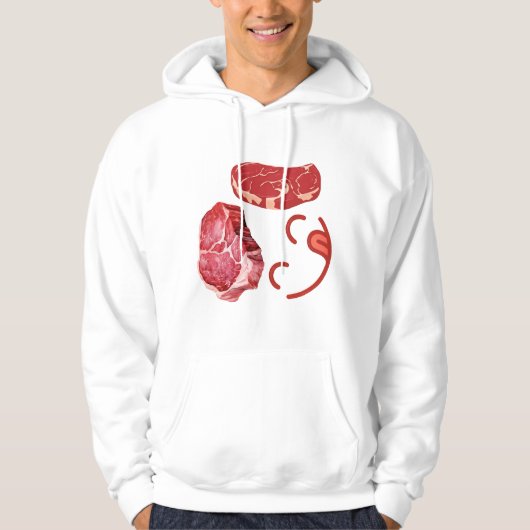 Steak Smiley Face Design for Meat Lovers | BBQ Gri Hoodie (Voorkant)