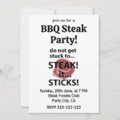 Steak Sticks Grappige Steak BBQ Feest Kaart (Voorkant)