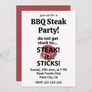 Steak Sticks Grappige Steak BBQ Party Kaart