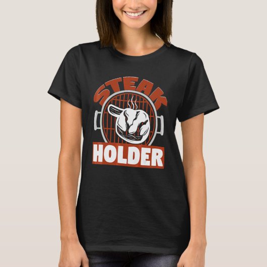 Steakhouder Grillmeester Grillen T-shirt (Voorkant)