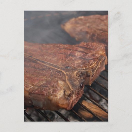 Steaks Grilling Barbecue Grills Meat Briefkaart (Voorkant)