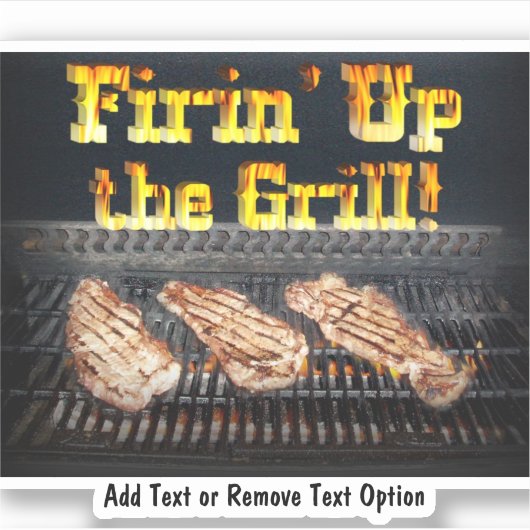 Steaks op de Grill Sticker (Voorkant)