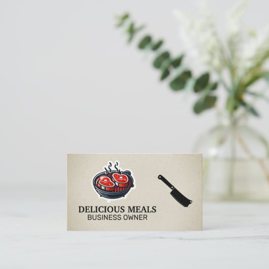 Steaks op de Grill Visitekaartje (Staand voorkant)