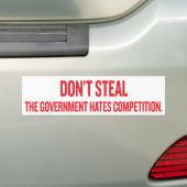 Steal de overheid haat concurrentie bumpersticker (Op auto)