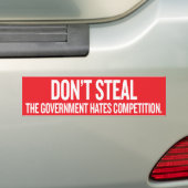 Steal de overheid haat concurrentie bumpersticker (Op auto)