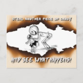 Steal een ander stuk Snoep Halloween Warning Feestdagenkaart (Voorkant)