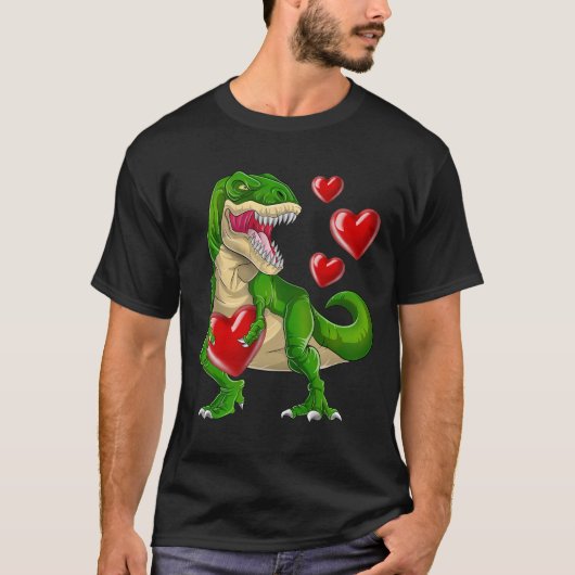Steal Hearts Trex Dino Valentijnsdag Dinosaurus T-shirt (Voorkant)