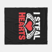 Steal Hearts Valentijnsdag Funny Skeleton Hand CL Fleece Deken (Voorkant (Horizontaal))
