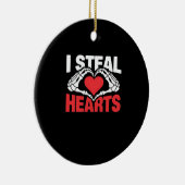 Steal Hearts Valentijnsdag Funny Skeleton Hand CL Keramisch Ornament (Rechts)