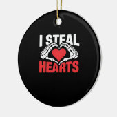 Steal Hearts Valentijnsdag Funny Skeleton Hand CL Keramisch Ornament (Links)