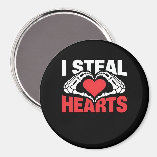 Steal Hearts Valentijnsdag Funny Skeleton Hand CL Magneet (Voorkant / Achterkant)