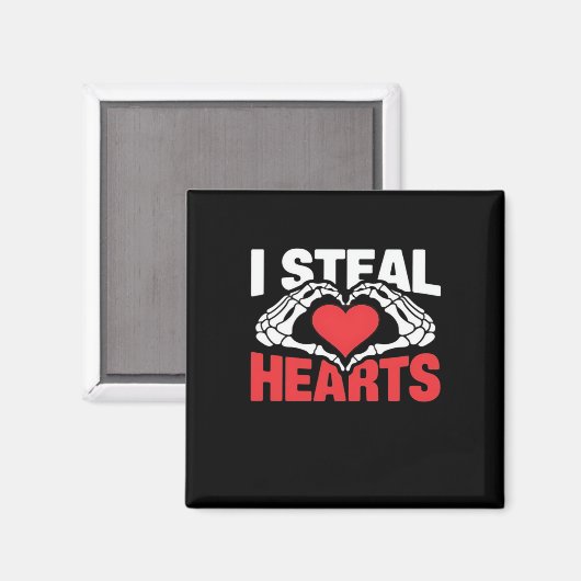 Steal Hearts Valentijnsdag Funny Skeleton Hand CL Magneet (Voorkant / Achterkant)