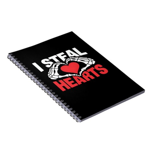 Steal Hearts Valentijnsdag Funny Skeleton Hand CL Notitieboek (Rechterzijde)