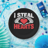 Steal Hearts Valentijnsdag Funny Skeleton Hand CL Papieren Bordje (Feest)