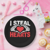 Steal Hearts Valentijnsdag Funny Skeleton Hand CL Papieren Bordje (Feest)