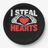 Steal Hearts Valentijnsdag Funny Skeleton Hand CL Papieren Bordje (Voorkant)