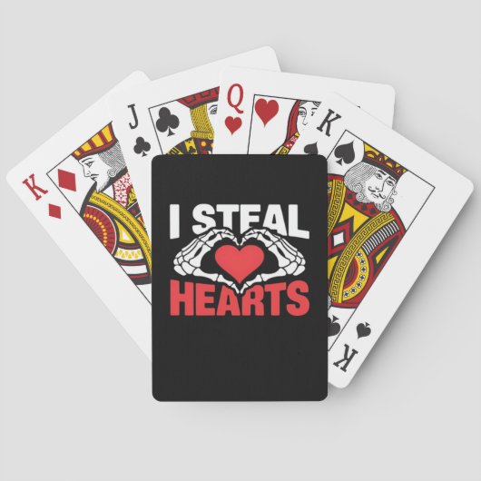 Steal Hearts Valentijnsdag Funny Skeleton Hand CL Pokerkaarten (Achterkant)