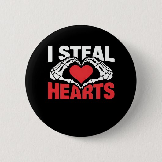 Steal Hearts Valentijnsdag Funny Skeleton Hand CL Ronde Button 5,7 Cm (Voorkant)