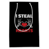 Steal Hearts Valentijnsdag Funny Skeleton Hand Medium Cadeauzakje (Voorkant)