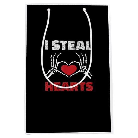 Steal Hearts Valentijnsdag Funny Skeleton Hand Medium Cadeauzakje (Voorkant)
