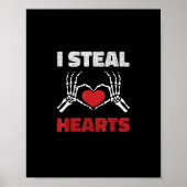 Steal Hearts Valentijnsdag Funny Skeleton Hand Poster (Voorkant)
