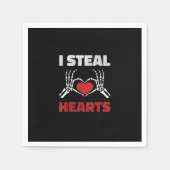 Steal Hearts Valentijnsdag Funny Skeleton Hand Servet (Voorkant)