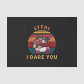 Steal I Dare you Funny Baseball Catcher Player Tissuepapier