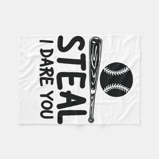 Steal I Dare you - Funny Baseball SoftballLover Fleece Deken (Voorkant (Horizontaal))