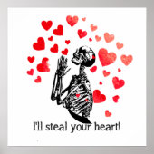 Steal je hart Funny Pirate Skeleton Poster (Voorkant)