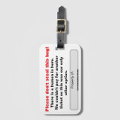 'Steal This' Bag Label Bagagelabel (Voorkant (verticaal))