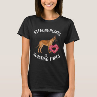 Stealing Heart Blasting Farts Belgian Malinoi Vale T-shirt
