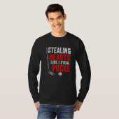 Stealing Heart Like I Steal Pucks Valentines Day H T-shirt (Voorkant volledig)