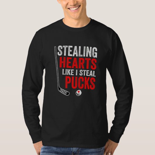 Stealing Heart Like I Steal Pucks Valentines Day H T-shirt (Voorkant)