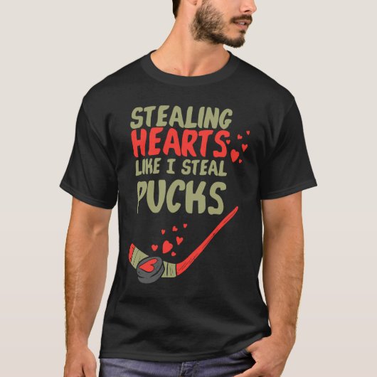 Stealing Heart Like I Steal Pucks Valentines Day H T-shirt (Voorkant)