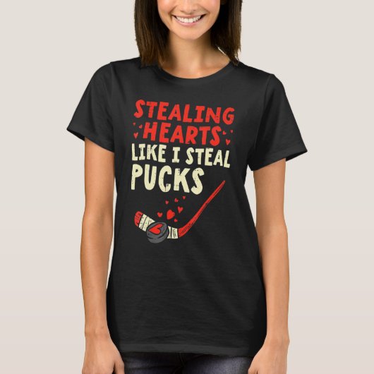 Stealing Heart Like I Steal Pucks Valentines Day H T-shirt (Voorkant)