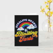 Stealing Hearts & Blasting Farts Funny Rainbow Kaart (Gele Bloem)