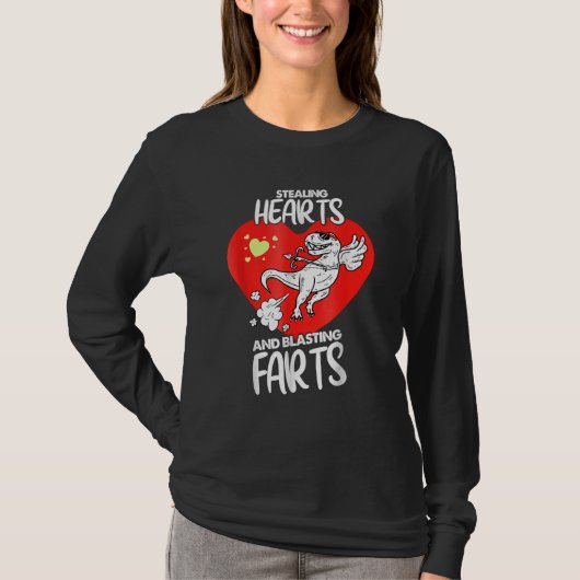 Stealing Hearts And Blasting Farts Dino Cupid Vale T-shirt (Voorkant)